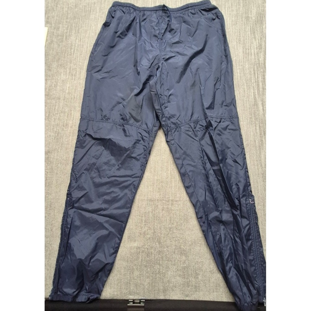 VTG  Nike navy blue wind/track pants men's XL Unlined zippers ankles 90s Swishy